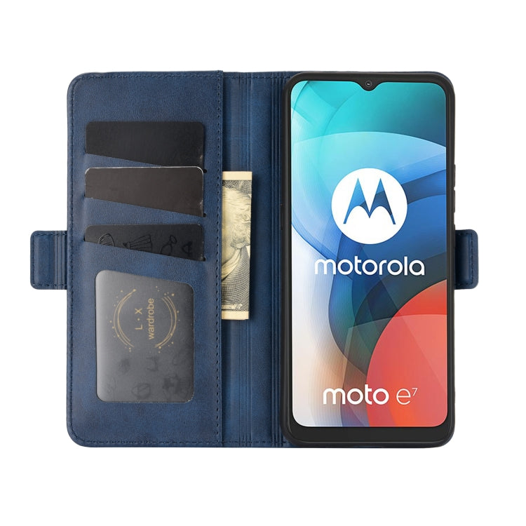 For Motorola Moto E7 Dual-side Magnetic Buckle Horizontal Flip Leather Case with Holder & Card Slots & Wallet