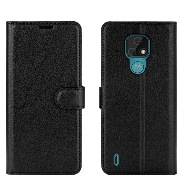 For Motorola Moto E7 Litchi Texture Horizontal Flip Protective Case with Holder & Card Slots & Wallet