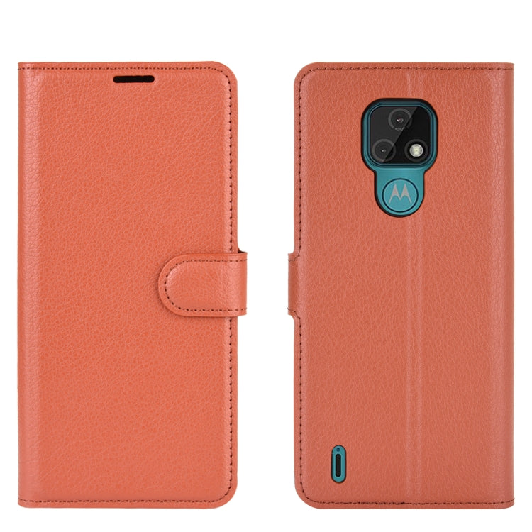 For Motorola Moto E7 Litchi Texture Horizontal Flip Protective Case with Holder & Card Slots & Wallet