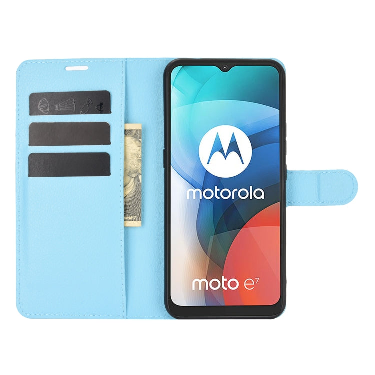 For Motorola Moto E7 Litchi Texture Horizontal Flip Protective Case with Holder & Card Slots & Wallet