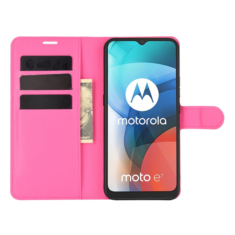 For Motorola Moto E7 Litchi Texture Horizontal Flip Protective Case with Holder & Card Slots & Wallet