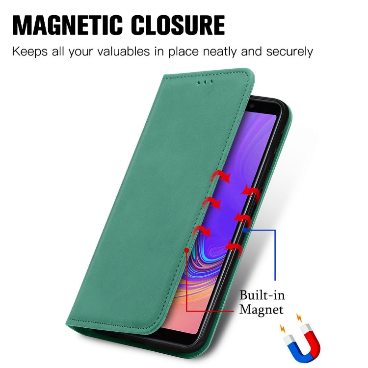 For Samsung Galaxy A7  2018 Retro Skin Feel Business Magnetic Horizontal Flip Leather Case with Holder & Card Slots & Wallet & Photo Frame