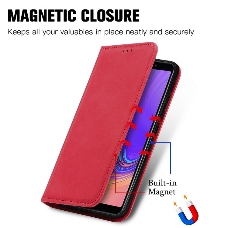 For Samsung Galaxy A7  2018 Retro Skin Feel Business Magnetic Horizontal Flip Leather Case with Holder & Card Slots & Wallet & Photo Frame