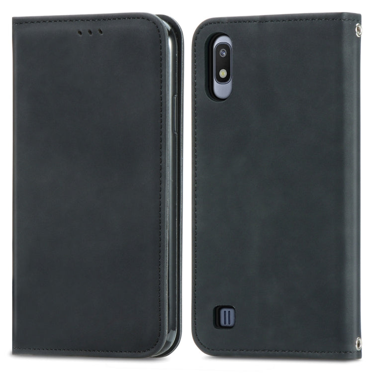 For Samsung Galaxy A10 Retro Skin Feel Business Magnetic Horizontal Flip Leather Case with Holder & Card Slots & Wallet & Photo Frame