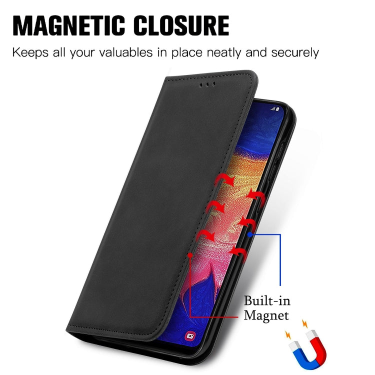 For Samsung Galaxy A10 Retro Skin Feel Business Magnetic Horizontal Flip Leather Case with Holder & Card Slots & Wallet & Photo Frame