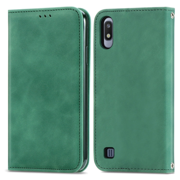 For Samsung Galaxy A10 Retro Skin Feel Business Magnetic Horizontal Flip Leather Case with Holder & Card Slots & Wallet & Photo Frame
