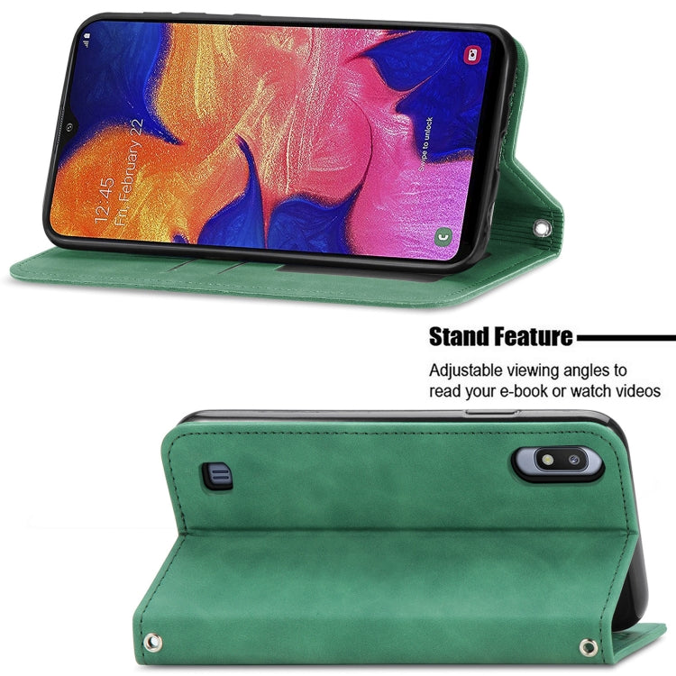 For Samsung Galaxy A10 Retro Skin Feel Business Magnetic Horizontal Flip Leather Case with Holder & Card Slots & Wallet & Photo Frame