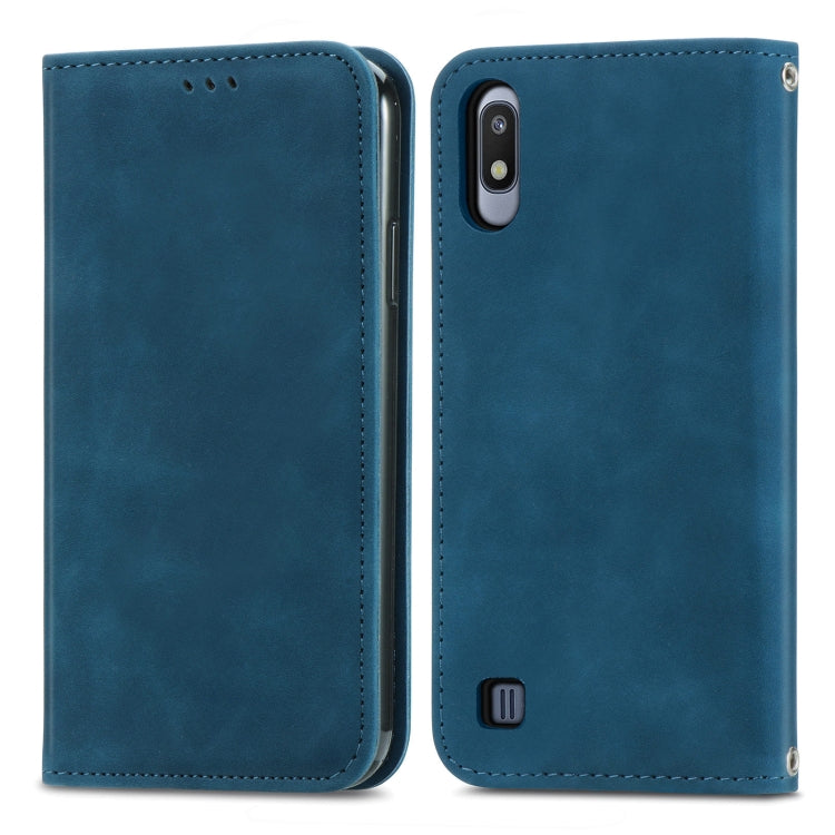 For Samsung Galaxy A10 Retro Skin Feel Business Magnetic Horizontal Flip Leather Case with Holder & Card Slots & Wallet & Photo Frame