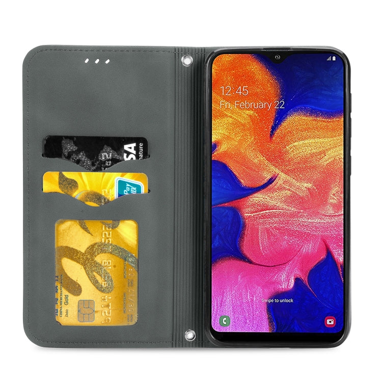For Samsung Galaxy A10 Retro Skin Feel Business Magnetic Horizontal Flip Leather Case with Holder & Card Slots & Wallet & Photo Frame