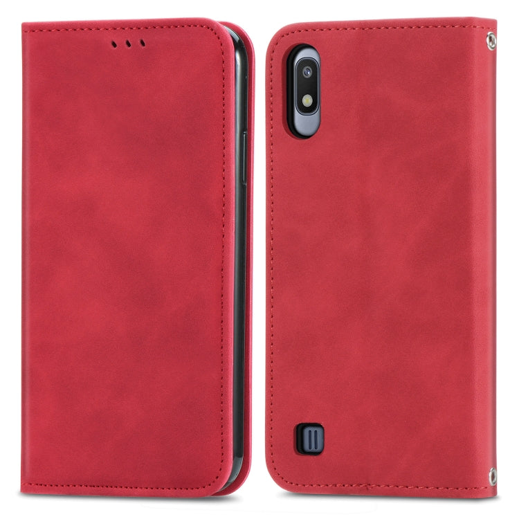 For Samsung Galaxy A10 Retro Skin Feel Business Magnetic Horizontal Flip Leather Case with Holder & Card Slots & Wallet & Photo Frame