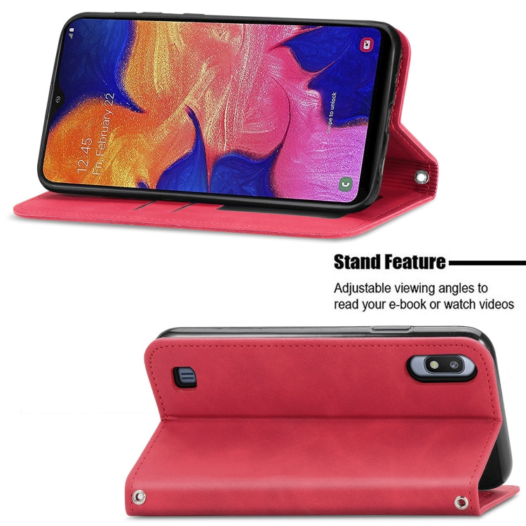 For Samsung Galaxy A10 Retro Skin Feel Business Magnetic Horizontal Flip Leather Case with Holder & Card Slots & Wallet & Photo Frame