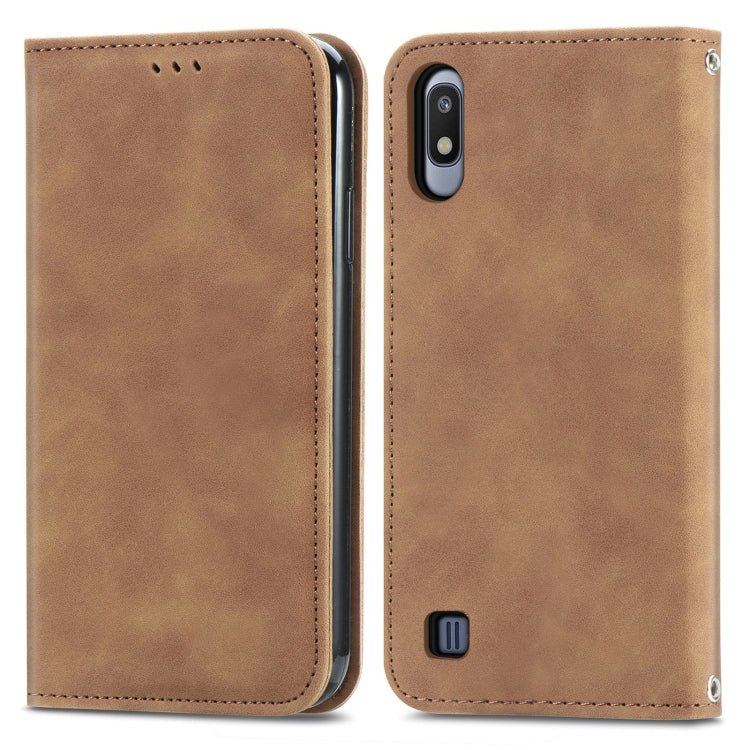 For Samsung Galaxy A10 Retro Skin Feel Business Magnetic Horizontal Flip Leather Case with Holder & Card Slots & Wallet & Photo Frame