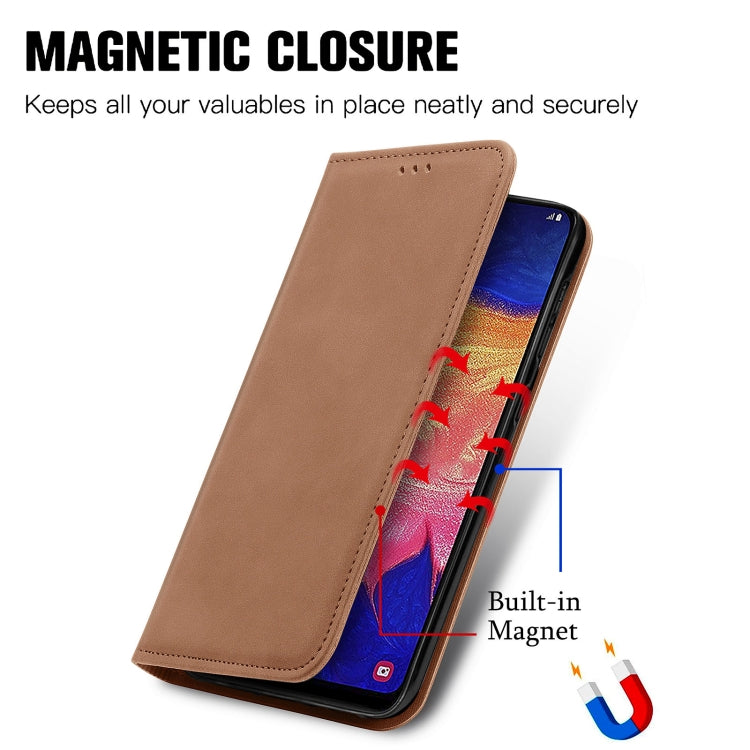 For Samsung Galaxy A10 Retro Skin Feel Business Magnetic Horizontal Flip Leather Case with Holder & Card Slots & Wallet & Photo Frame