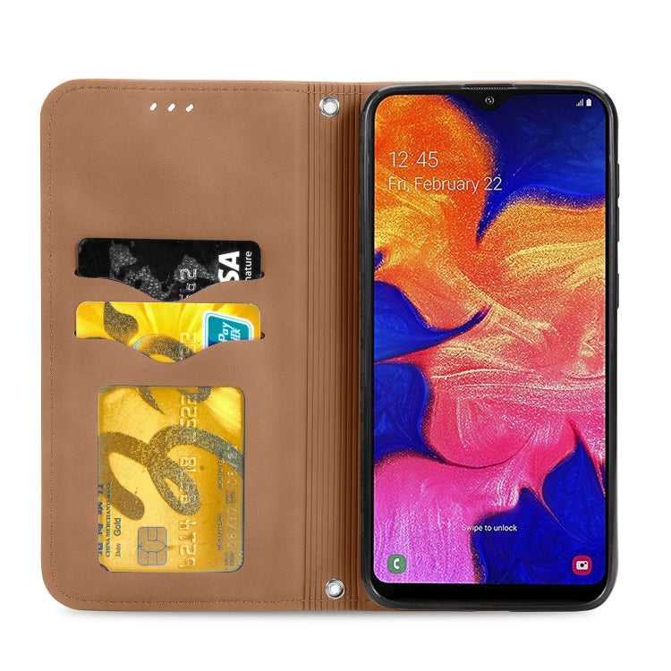 For Samsung Galaxy A10 Retro Skin Feel Business Magnetic Horizontal Flip Leather Case with Holder & Card Slots & Wallet & Photo Frame