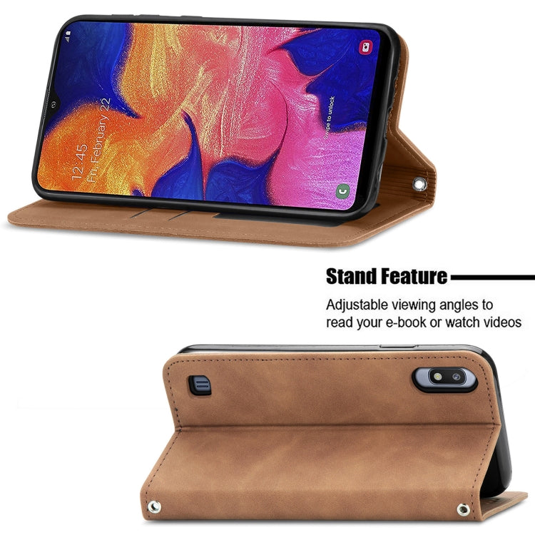 For Samsung Galaxy A10 Retro Skin Feel Business Magnetic Horizontal Flip Leather Case with Holder & Card Slots & Wallet & Photo Frame