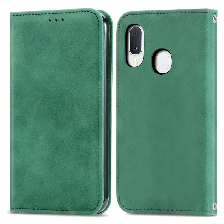 For Samsung Galaxy A10e Retro Skin Feel Business Magnetic Horizontal Flip Leather Case with Holder & Card Slots & Wallet & Photo Frame