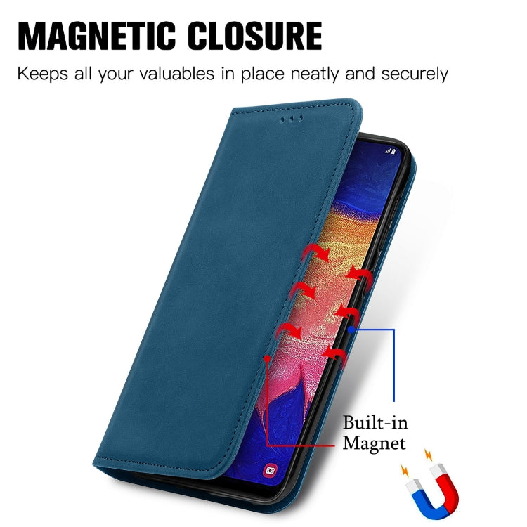 For Samsung Galaxy A10e Retro Skin Feel Business Magnetic Horizontal Flip Leather Case with Holder & Card Slots & Wallet & Photo Frame