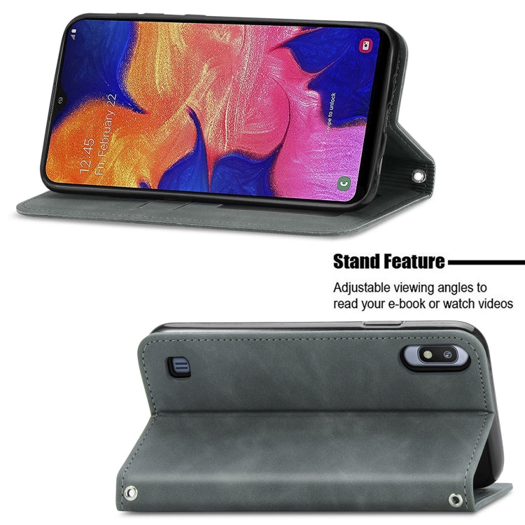 For Samsung Galaxy A10e Retro Skin Feel Business Magnetic Horizontal Flip Leather Case with Holder & Card Slots & Wallet & Photo Frame
