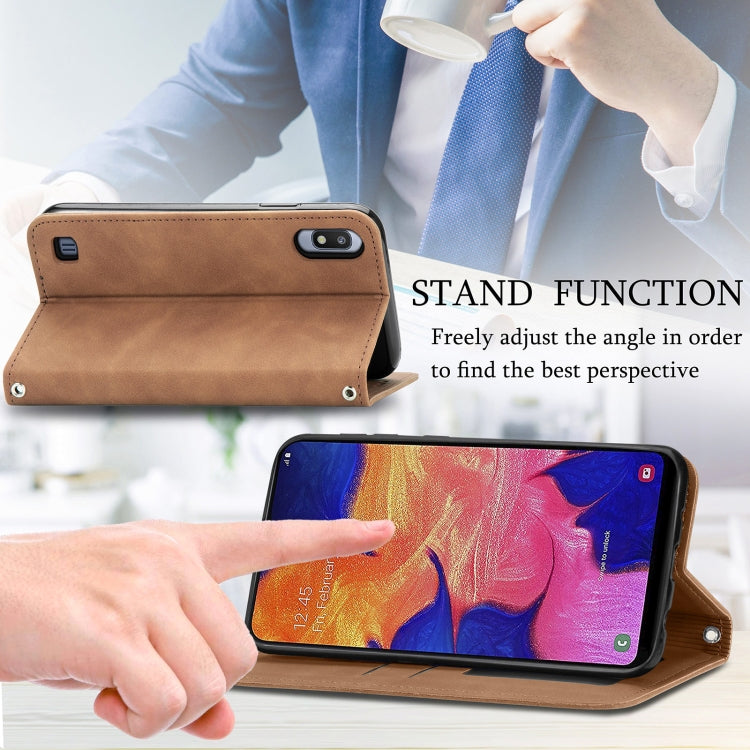 For Samsung Galaxy A10e Retro Skin Feel Business Magnetic Horizontal Flip Leather Case with Holder & Card Slots & Wallet & Photo Frame