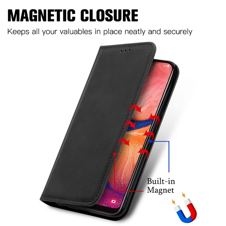 For Samsung Galaxy A20e Retro Skin Feel Business Magnetic Horizontal Flip Leather Case with Holder & Card Slots & Wallet & Photo Frame