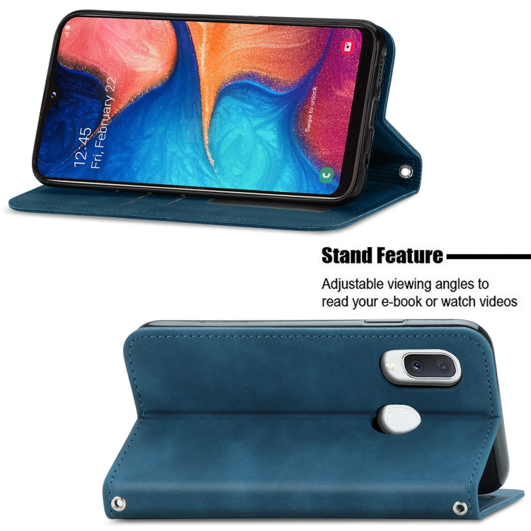For Samsung Galaxy A20e Retro Skin Feel Business Magnetic Horizontal Flip Leather Case with Holder & Card Slots & Wallet & Photo Frame