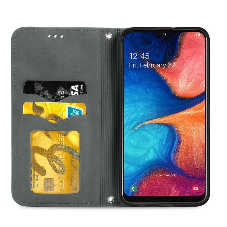 For Samsung Galaxy A20e Retro Skin Feel Business Magnetic Horizontal Flip Leather Case with Holder & Card Slots & Wallet & Photo Frame