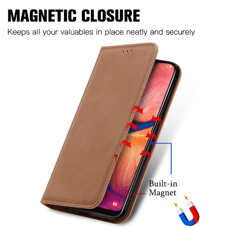 For Samsung Galaxy A20e Retro Skin Feel Business Magnetic Horizontal Flip Leather Case with Holder & Card Slots & Wallet & Photo Frame