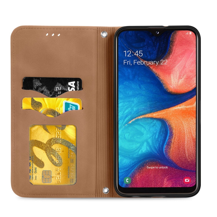For Samsung Galaxy A20e Retro Skin Feel Business Magnetic Horizontal Flip Leather Case with Holder & Card Slots & Wallet & Photo Frame