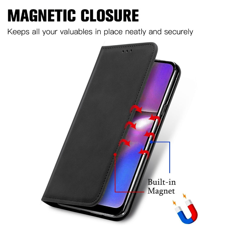 For Samsung Galaxy A20s Retro Skin Feel Business Magnetic Horizontal Flip Leather Case with Holder & Card Slots & Wallet & Photo Frame