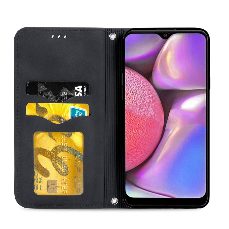 For Samsung Galaxy A20s Retro Skin Feel Business Magnetic Horizontal Flip Leather Case with Holder & Card Slots & Wallet & Photo Frame