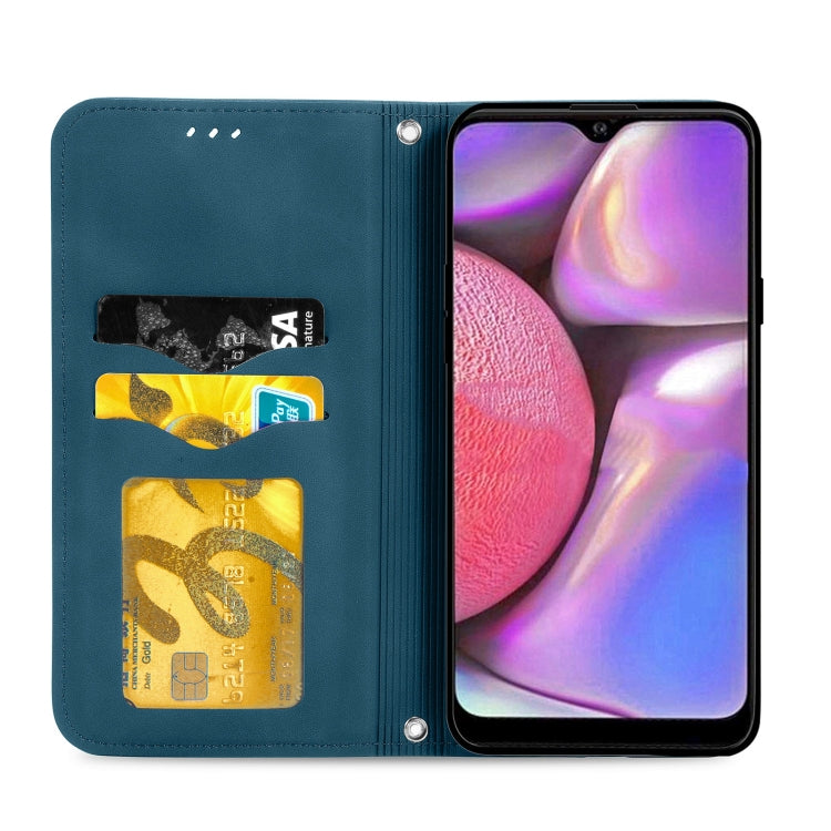 For Samsung Galaxy A20s Retro Skin Feel Business Magnetic Horizontal Flip Leather Case with Holder & Card Slots & Wallet & Photo Frame