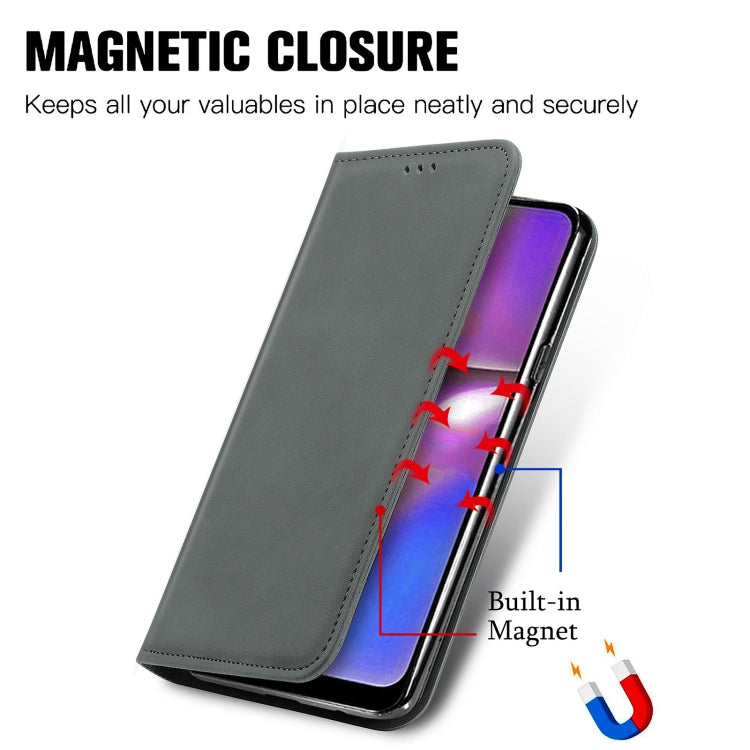 For Samsung Galaxy A20s Retro Skin Feel Business Magnetic Horizontal Flip Leather Case with Holder & Card Slots & Wallet & Photo Frame