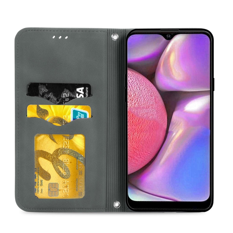For Samsung Galaxy A20s Retro Skin Feel Business Magnetic Horizontal Flip Leather Case with Holder & Card Slots & Wallet & Photo Frame