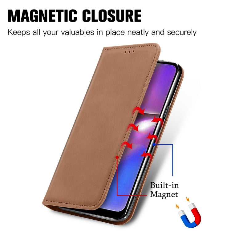 For Samsung Galaxy A20s Retro Skin Feel Business Magnetic Horizontal Flip Leather Case with Holder & Card Slots & Wallet & Photo Frame
