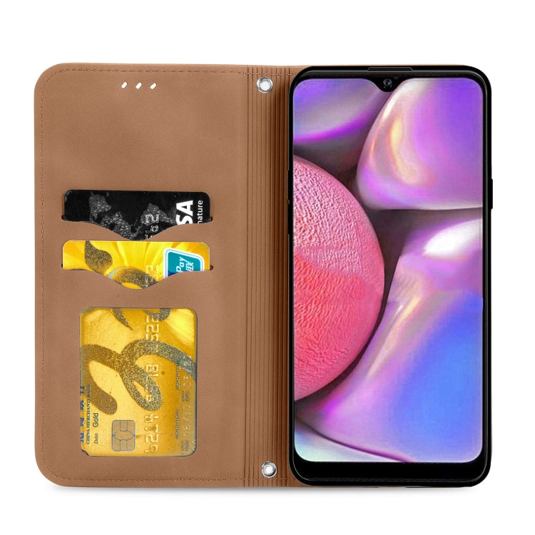 For Samsung Galaxy A20s Retro Skin Feel Business Magnetic Horizontal Flip Leather Case with Holder & Card Slots & Wallet & Photo Frame