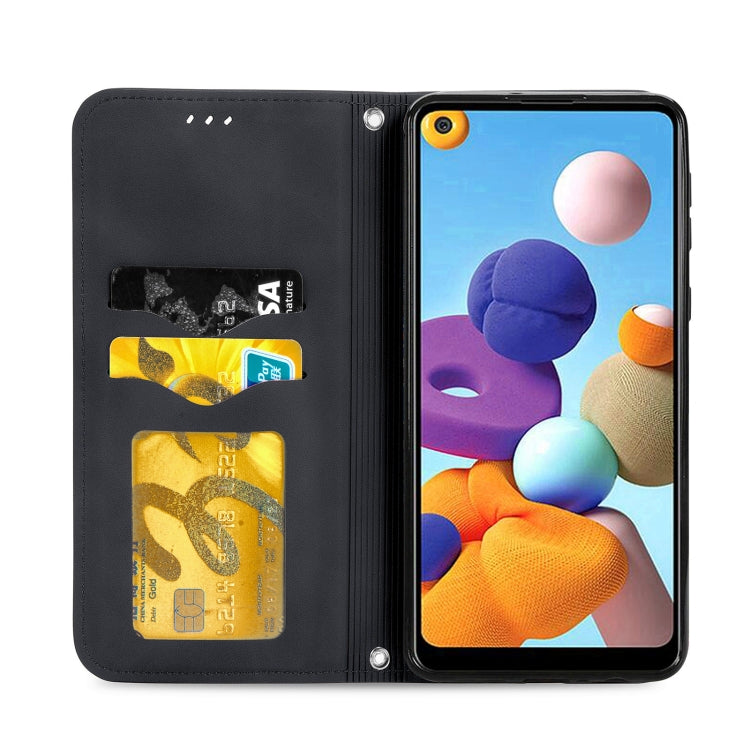 For Samsung Galaxy A21 (EU) Retro Skin Feel Business Magnetic Horizontal Flip Leather Case with Holder & Card Slots & Wallet & Photo Frame