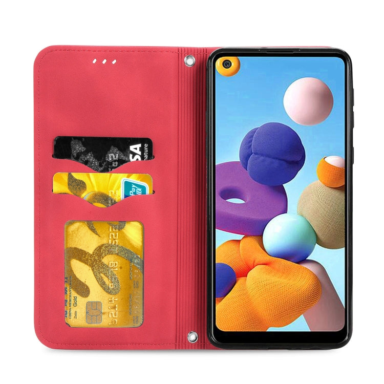 For Samsung Galaxy A21 (EU) Retro Skin Feel Business Magnetic Horizontal Flip Leather Case with Holder & Card Slots & Wallet & Photo Frame