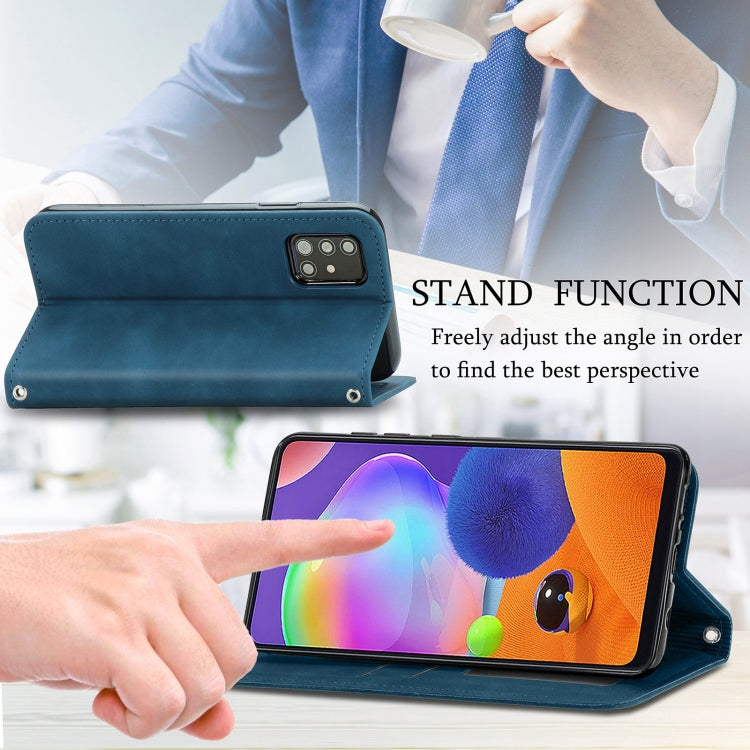 For Samsung Galaxy A32 5G Retro Skin Feel Business Magnetic Horizontal Flip Leather Case with Holder & Card Slots & Wallet & Photo Frame