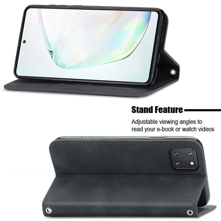 For Samsung Galaxy Note10 Lite / A81 Retro Skin Feel Business Magnetic Horizontal Flip Leather Case with Holder & Card Slots & Wallet & Photo Frame