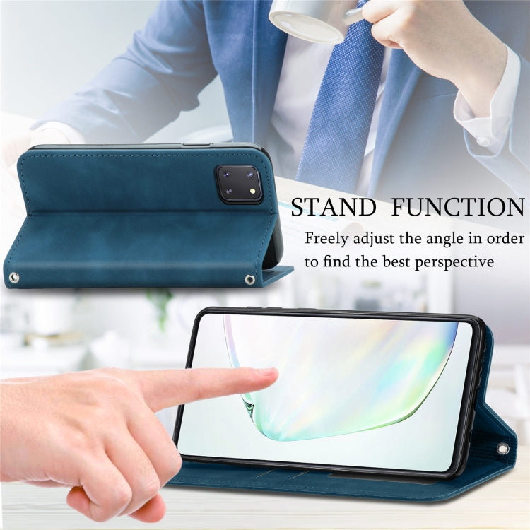 For Samsung Galaxy Note10 Lite / A81 Retro Skin Feel Business Magnetic Horizontal Flip Leather Case with Holder & Card Slots & Wallet & Photo Frame