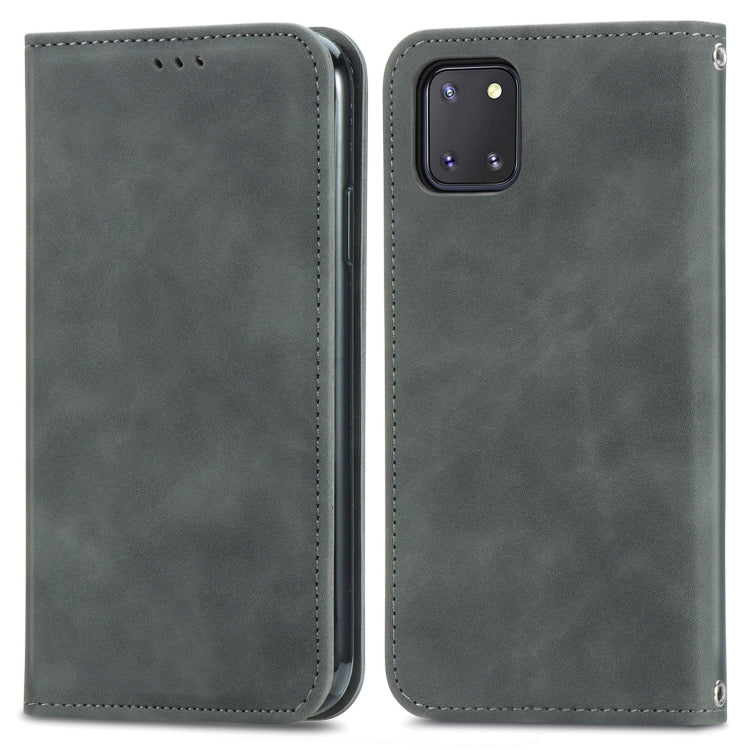 For Samsung Galaxy Note10 Lite / A81 Retro Skin Feel Business Magnetic Horizontal Flip Leather Case with Holder & Card Slots & Wallet & Photo Frame