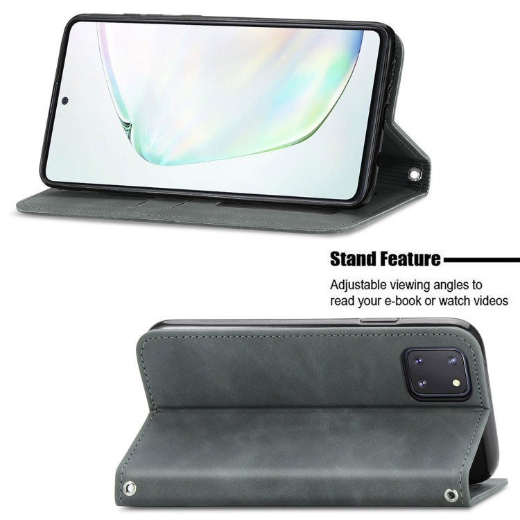 For Samsung Galaxy Note10 Lite / A81 Retro Skin Feel Business Magnetic Horizontal Flip Leather Case with Holder & Card Slots & Wallet & Photo Frame