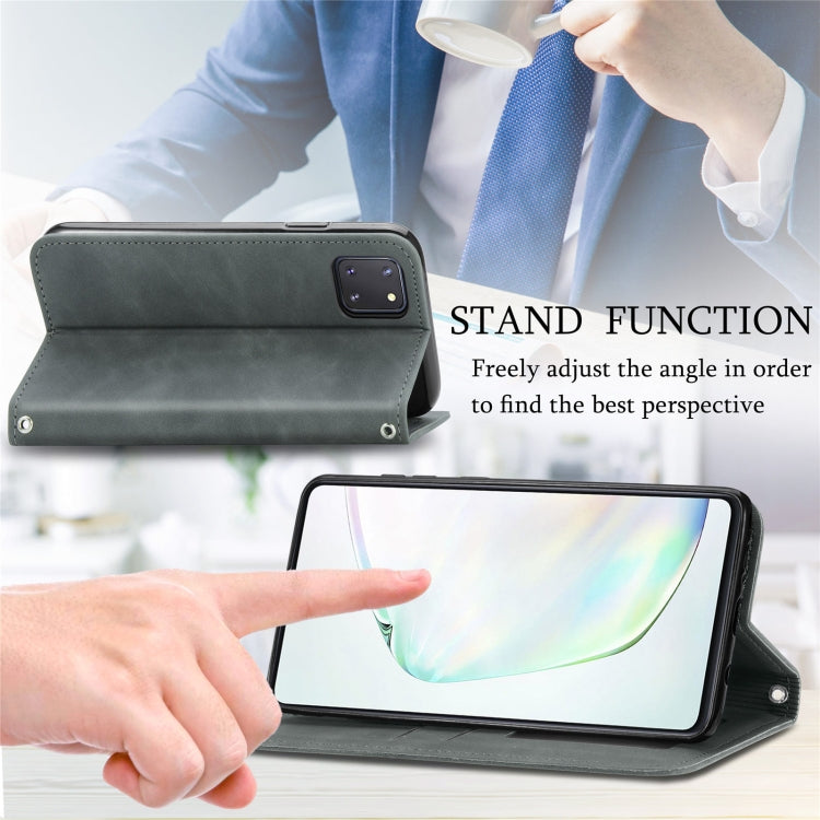 For Samsung Galaxy Note10 Lite / A81 Retro Skin Feel Business Magnetic Horizontal Flip Leather Case with Holder & Card Slots & Wallet & Photo Frame