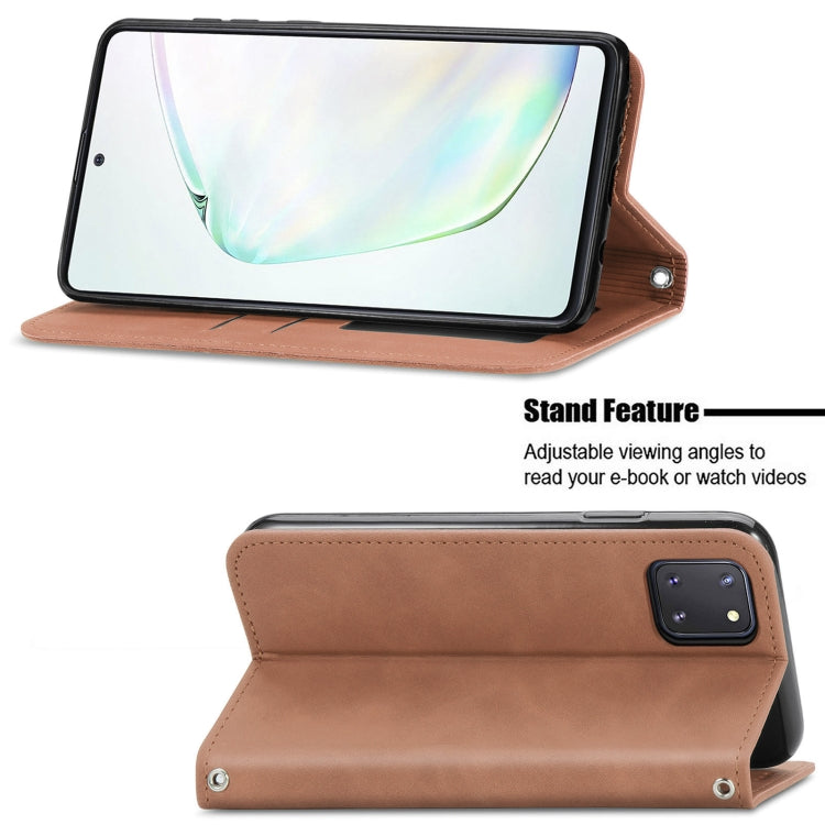 For Samsung Galaxy Note10 Lite / A81 Retro Skin Feel Business Magnetic Horizontal Flip Leather Case with Holder & Card Slots & Wallet & Photo Frame