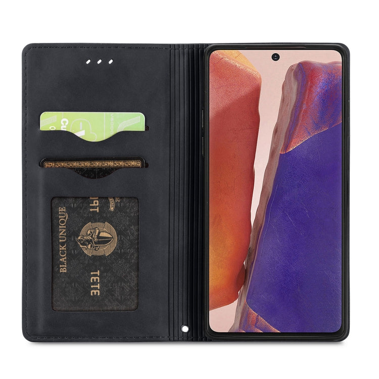 For Samsung Galaxy Note20 Retro Skin Feel Business Magnetic Horizontal Flip Leather Case with Holder & Card Slots & Wallet & Photo Frame