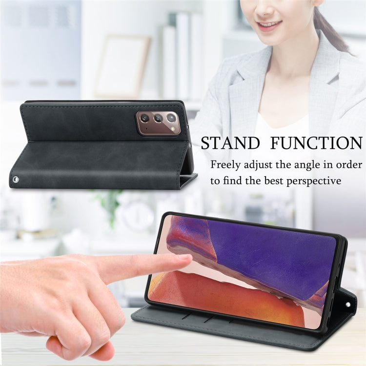 For Samsung Galaxy Note20 Retro Skin Feel Business Magnetic Horizontal Flip Leather Case with Holder & Card Slots & Wallet & Photo Frame
