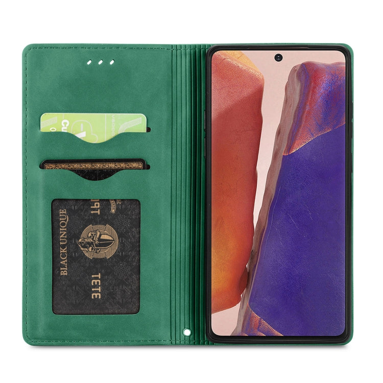 For Samsung Galaxy Note20 Retro Skin Feel Business Magnetic Horizontal Flip Leather Case with Holder & Card Slots & Wallet & Photo Frame