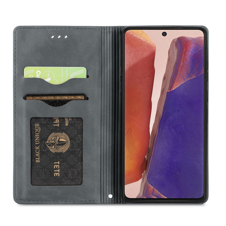 For Samsung Galaxy Note20 Retro Skin Feel Business Magnetic Horizontal Flip Leather Case with Holder & Card Slots & Wallet & Photo Frame