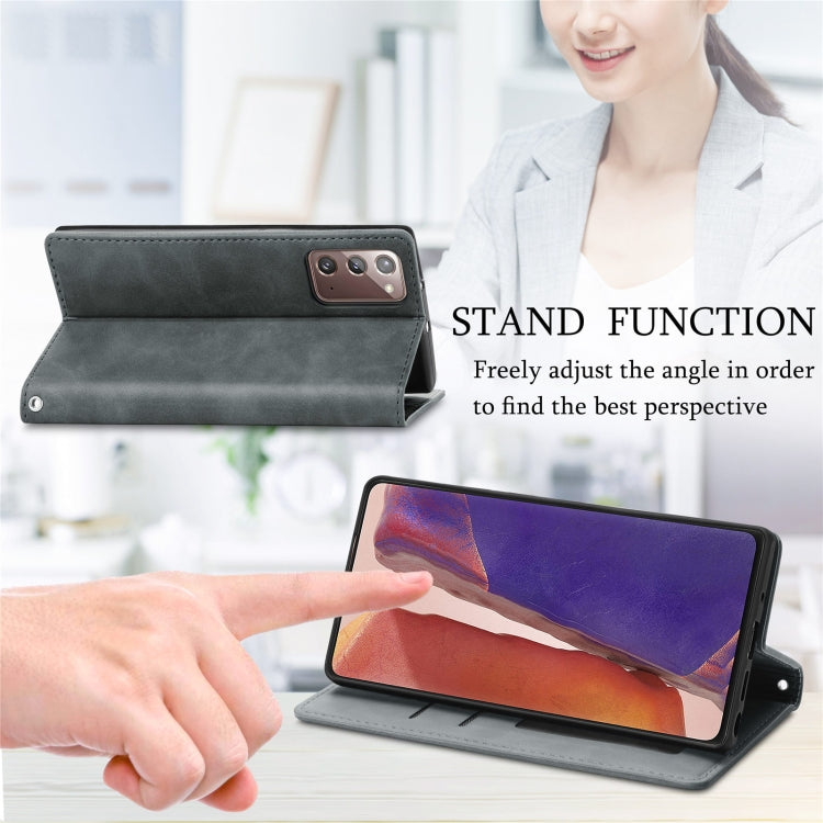 For Samsung Galaxy Note20 Retro Skin Feel Business Magnetic Horizontal Flip Leather Case with Holder & Card Slots & Wallet & Photo Frame