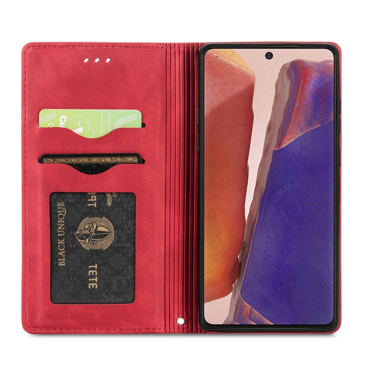 For Samsung Galaxy Note20 Retro Skin Feel Business Magnetic Horizontal Flip Leather Case with Holder & Card Slots & Wallet & Photo Frame